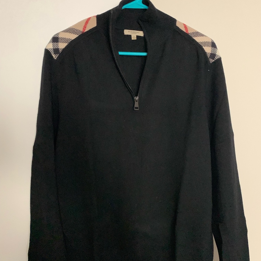 Burberry Men’s 1/4 Zip Merino Wool Sweater